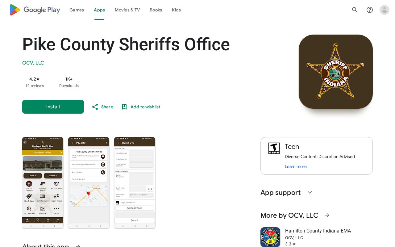 Pike County Sheriff's Office official app interface for county inmate and arrest information